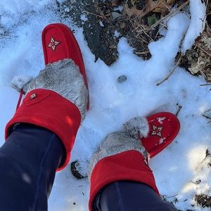 Manitobah Mukluk Rabbit Fur Snowy Owl’s Snow ❄️ and Rain Boots Red 6